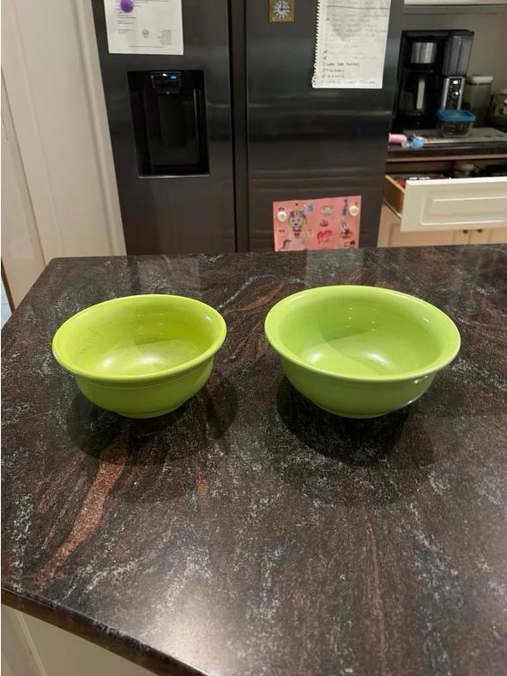 Lime Green Ceramic Serving Bowls - Set of 2